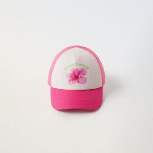 ZARA SHIMMERY FLOWER MESH CAP 6-9
